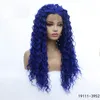 AFRO Kinky Curly Synthetic Lace Front Fright Simulation Hair Hair Lowsfront парики 14 ~ 26 дюймов темно-синий 19111-3952