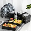 Portable Rectangular Lunch Box Double Plastic Health Material Bento Box 1200ml Microwave Tableware Food Storage Container Lunch T200530