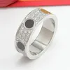 Jewelry Band Rings Titanium Steel Engagement Wedding Ring 2/3 Rows Zircon Diamond For Men And Women 3 Colour Select Size (5-11)