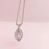 Frauen-Edelstein-Anhänger-Halskette, Silberketten, Kristall-Halsketten für Frauen und Mädchen, Modeschmuck und sandiges Geschenk