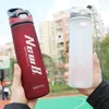 Utomhusresor Vattenflaskor Portable Drinkware Tritan Plast Whey Protein Pulver Sport Shaker Bottle för med halm Vatten Cup 201106