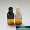 Fiala di campione di profumo di bottiglia di vetro ambrato da 50 pezzi 1 ml per mini bottiglia portatile piccola di olio essenziale Spedizione gratuita