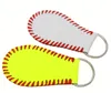 Acessórios do esporte do titânio 20 pcs Softball Stitch de couro redondo Corrente Baseball Oval Chaveiro Corda Colar Chaveiro