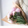 Large Size Kraft Paper Plastic Clear Window Flower Simple Fast Packaging Bag Retro Environmental Protection Multiple Flower Bag Pouch