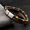 Bangle Fashion Trendy Charm Braided Winding Leather Magnetic Convenient Buckle Bracelet For Men Casual Sports Style