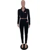 Dwuczęściowe zestawy dresy Spadek Ubrania dla Kobiet Zipper Jogging Garnitur Legginsy Hurtownie Przedmioty dla biznesu K8619