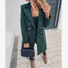 2020 hiver dames manteau Long laine manteau et veste Double boutonnage long élégant rétro femmes chaud noir Blazer1