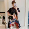 Plus Size M-4XL Fashion Modern Trend Cheongsam Dress for Women Summer Black Short Sleeve Qipao Traditional Chinese Clothing