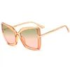 Sonnenbrille 2022 Große Frauen Mode Cat Aug Channel Cateye Sonnenbrille Für Dame Vintage Schmetterling Metall Sonnenbrille