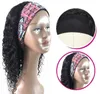 Onda de água brasileira bandana peruca cabelo humano virgem cabelo encaracolado brasileiro fácil instalar peruca de cabelo encaracolado com headband9503125