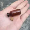 18X40X7 mm 5 ml Bottiglie vuote di vetro piccole con tappi di sughero Mini fiale di profumo ambrato Pendenti Regali di nozze Barattoli marrone 100 pezzi