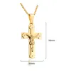 Nieuwe hete verkoop ketting voor mannen Jezus Christus Crucifix mannen ketting goud kruis religieuze hanger ketting met ketting mode-sieraden