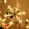 ديكورات عيد الميلاد للهدية الهدية الجنية LED Snowflake Star Deer عيد الميلاد ديكور حفل زفاف الستار Garland Y201020