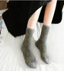 vintage kvinnor flicka varma strumpor plaid lösa strumpor söt avslappnad vinter varmare sock retro lady mjuk sport sock grossist