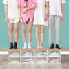 clear shoe box stackable PP plastic clamshell storage shoe cabinet storage box foldable sneaker storage 4 colors9307147