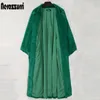 Nerazzurri surdimensionné vert long moelleux en fausse fourrure manteau femmes manches chauve-souris avec des poches de fourrure de mongolie manteaux de fourrure Plus la taille de la mode 201212