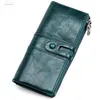 Hot Sale Genuine Leather Women Clutch Wallet And Female Coin Purse Portomonee Clamp For Phone Bag Card Holder Handy Passport Holder