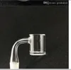 25mm quartz banger nail water pipes with thick bottom clear quartz flat beveled domeless banger machine joint for smoking