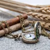 Boys girls students Quartz glue owl pocket watch necklace vintage jewelry Korean sweater chain Europe and the United States hanging watch