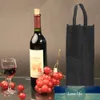 1PC非織物の赤ワインのボトルバッグギフトウェディングホリデーパーティー洗えるワインボトルカバーブラック