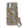 Luxo cheio de diamante caso capa para iphone 12 mini 11 pro max xs max xr x 8 7 6 6s plus se moda bling cristal borla pingente cas4349854