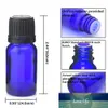 Bottiglie di vetro blu cobalto da 12 pezzi da 10 ml con tappo antimanomissione riduttore orifizio contagocce euro per oli essenziali aromaterapia 1/3 Oz