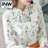 Blusas Femininas Fashion Floral Tops And Blouses Mujer Autumn Long Sleeve Femme Shirts Print Chiffon Women 220217
