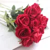 Ramo de flores de rama larga de 51cm, 30 Uds., hermosas rosas blancas de seda, flores artificiales, decoración de mesa para el hogar y la boda, arreglo de flores falsas