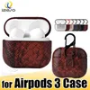 Headset Accessories Väska till AirPods 3 2 1 AirPods Pro PU Läderfodral Anti-Drop Skyddskåpa med Anti-Lost Hängande Keychain Retail Package Izeso