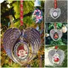 Sublimation Blanks Ornament Schmuck Angel Wings Form Hot Transfer Printing Blank DIY Weihnachtsgeschenk w-00430