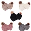 Baby Baby Jongen Meisje Moeder Winter Gebreide Warme Zachte Beanie Hoed Haarbal Cap Voor Volwassen Kinderen Familie Bijpassende C jllctu4105115