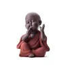 Estátua de buda de cerâmica, chá, animal de estimação, areia roxa, monge, decoração de casa, monge budista, miniaturas, artesanato, presente de budismo, bonze zen 2301o