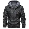 Hommes Mode Vestes À Capuche Automne Hiver PU Veste Street Style Vêtements À Manches Longues Tops Zipper Hommes Manteaux Manteaux En Gros