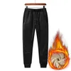 Big Size Mens Joggingbroek Joggers Warm Winter Track Broek Mannen Jogging Broek Grijs Zwart Heren Fleece Dikke Trainingspak Bottoms LJ201104