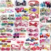 100 stk / partij Factory Sale Christmas Handgemaakte Verstelbare Hondenbanden Huisdier Strikje Bandana's Kat Stropdassen Dog Grooming Supplies L-1 201128