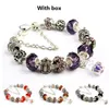 8 Couleurs 18 19 20 21 CM Charme Bracelet 925 Bracelets Plaqués Couronne Royale Accessoires Violet Cristal Perle DIY Bijoux De Mariage Avec Boîte