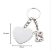 Sublimacja Para Keychain Favor Metal List Grawerowanie Urok Klucz w kształcie serca Romantyczny Walentynki Prezent RRB13112