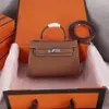 Mit Box, klassische Designer-Damen-Handtasche, Umhängetasche, Mini-Riemen, Umhängetasche, hochwertiges Echtleder, Palmenmuster, 12 Farben