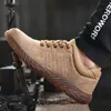 Gorąca sprzedaż-mężczyźni Bezpieczeństwo Buty robocze męskie Prawdziwej Skóry Oddychającej Steel Toe Boot Mens Ubezpieczenia Przystawki Moda Desert Work Shoes