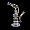 Bongs Recycler Glas Bong vattenpipa Oil Rig 13" vattenpipa Birdcage Big Bubbler Mobius Matrix Sidovagnsbägare Heady 14mm skål Tre färger