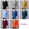 COODRONY Marca Maglione Uomo Primavera Autunno Con Scollo A V Pull Homme Morbido Cotone Lana Pullover Uomo Maglieria Colore Puro Mens Maglioni C1046 201022