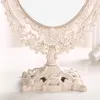 360 Rotating Women Makeup Mirror Vintage Floral Oval Round Handhold Princess Elegant Beauty espelho de maquiage Y200114