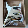 Customized Prewired SSS White pearl Guitar Pickguard WK Alnico 5 Pickups Set 7 Way Swtich Welding Harness