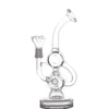 Mini Dab Rigs da 8 pollici Rigs petroliferi in vetro Recycler bong Double Barrel Percolatore fumante Pipa ad acqua con bruciatore a nafta in vetro con giunto da 14 mm pi5077221