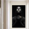 Black African Scandinavian Nude Women Print On Canvas Oil Painting Sexy Girl Poster Wall Art Pictures for Living Room Decor Y200102