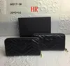 Women black Zig Zag Credit card holder leather long zipper marmont Coin purse wallet Fashion love clutch wallets GUI4578