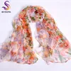 Pink Orange Silk Scarf New Design Long Female Scarves Printed 170105cm Spring Autumn Fashion Accessories Women Silk Scarf 2010265458120