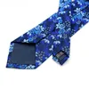 Mode mens slips 8cm blå silke neckwear blommig punkt jacquard vävt klassisk nacke band för män formella affärer bröllopsfest brudgummen