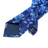 Corbata de moda para hombre, corbata de seda azul de 8CM, corbatas clásicas tejidas de Jacquard con puntos florales para hombre, corbatas formales de negocios para boda, fiesta, novio