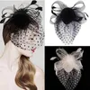 New style hot sale Party Fascinator Hair Accessory Feather Clip Hat Flower Lady Veil Wedding Decor1